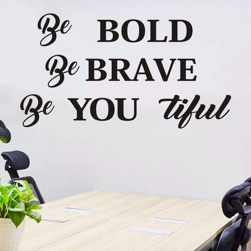 AnFigure AnFigure Wall Decals for Kids Nursery Wall Decal Office Inspirational Quote Living Room Classroom School Bedroom Teen Boys Girls Home Art Decor Vinyl Stickers Be Bold Be Brave Be You Tiful 293x16 - Image 1