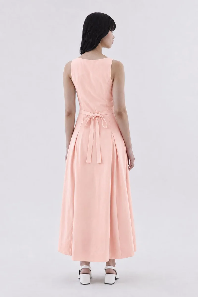 The Editor's Market Sedona Pleat Dress - Peach
