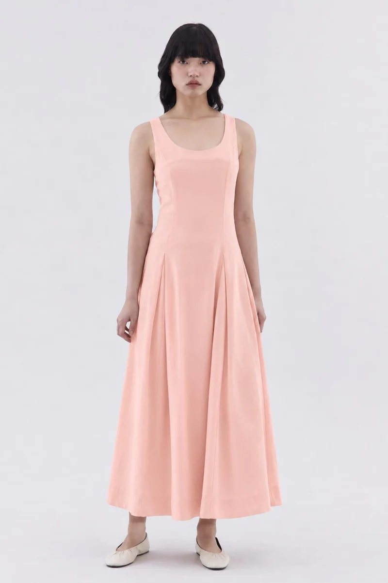 The Editor's Market Sedona Pleat Dress - Peach