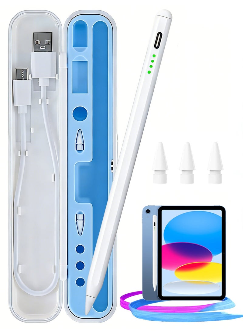 بواي قلم ايباد مع خاصية رفض النخيل وحساسية الضغط، متوافق مع iPad Pro 11/12.9 بوصة، iPad الجيل 10/9/8/7/6، iPad Air 5/4/3، iPad Mini 6/5 (2018-2025) - يتضمن علبة تخزين - Image 1