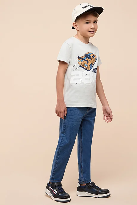 R&B Washed Jeans with Button Closure
