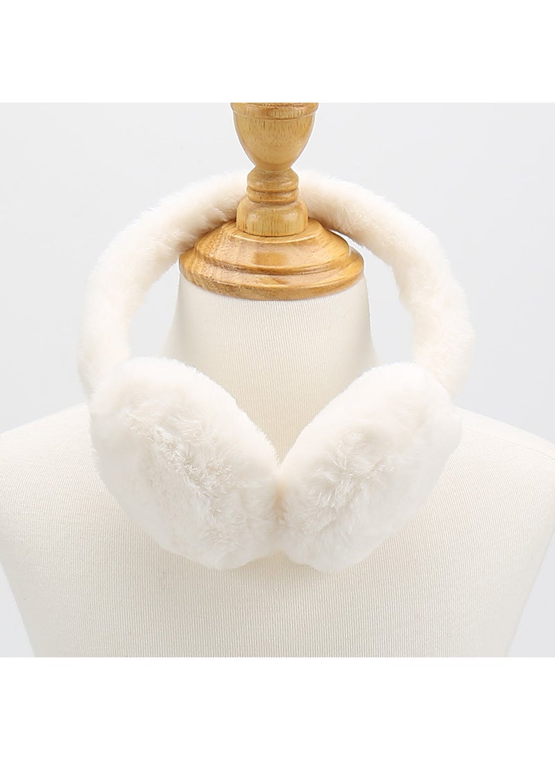 Arabest Winter warm earmuffs womens Korean-style cute student earmuffs winter earmuffs plush earmuffs anti-freezing adjustable earmuffs White 