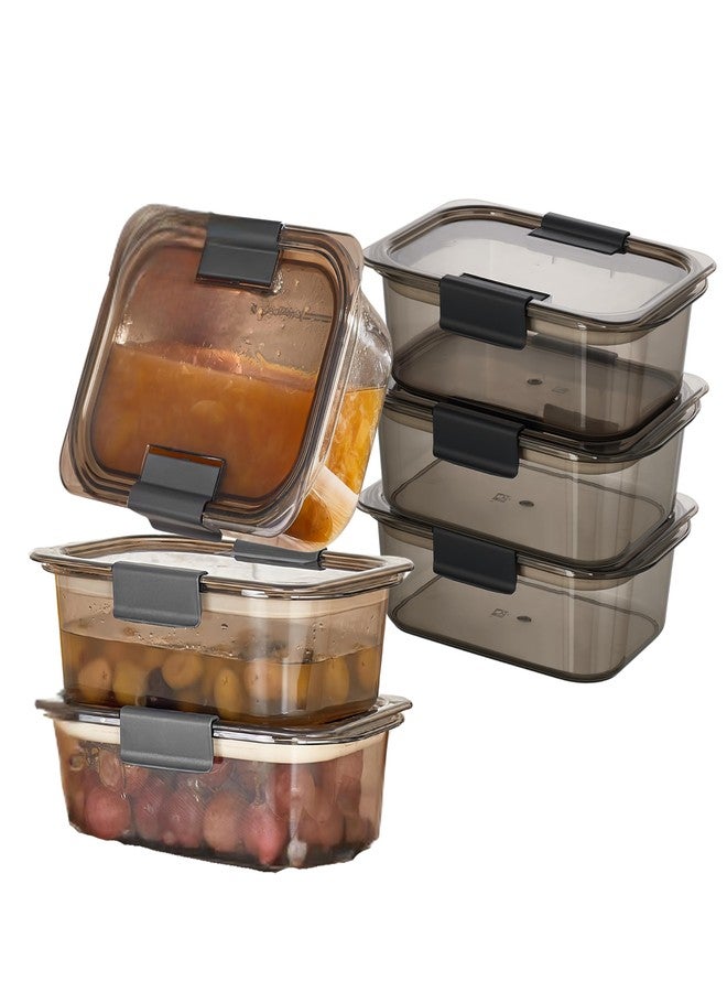 HEFA Food Storage Containers, Meal Prep Containers, Lunch Box with Airtight Lids, Kitchen Organizers and Storage for Leftovers (Obsidian, 6 Pack) - Image 1