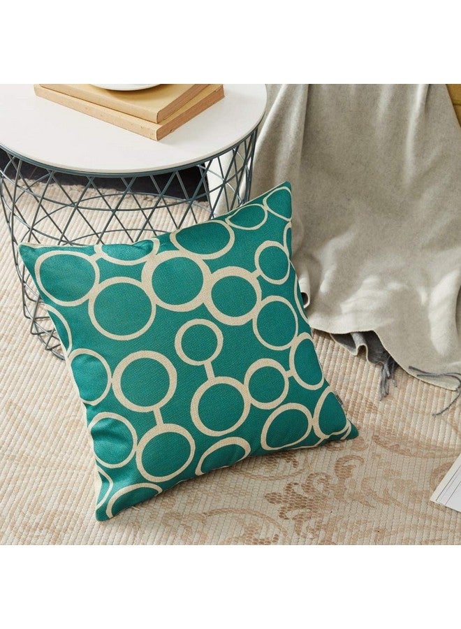 AEROHAVEN Set of 6 Satin Abstract Designer Decorative Throw Pillow/Cushion Covers - (Aqua/Sea Green, 18 x 18 Inch) - Image 4