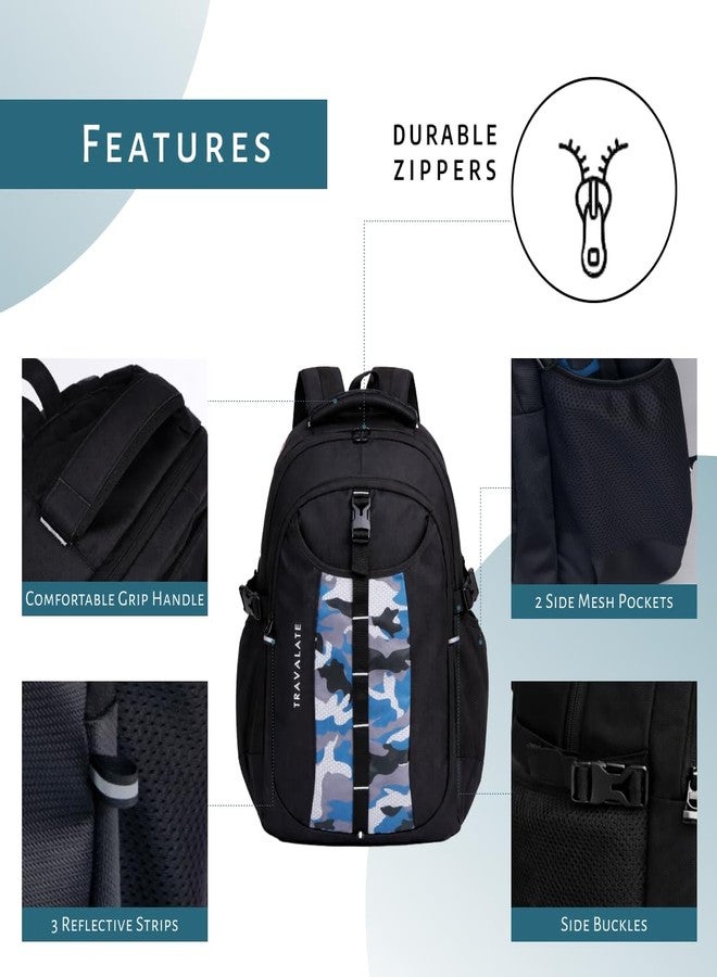 TRAVALATE 35L Laptop Backpack Trailblazer Water Resistant Travel Laptop Backpack School. Collage & Offioce | Office Bag for Men & Women - Black - Image 4