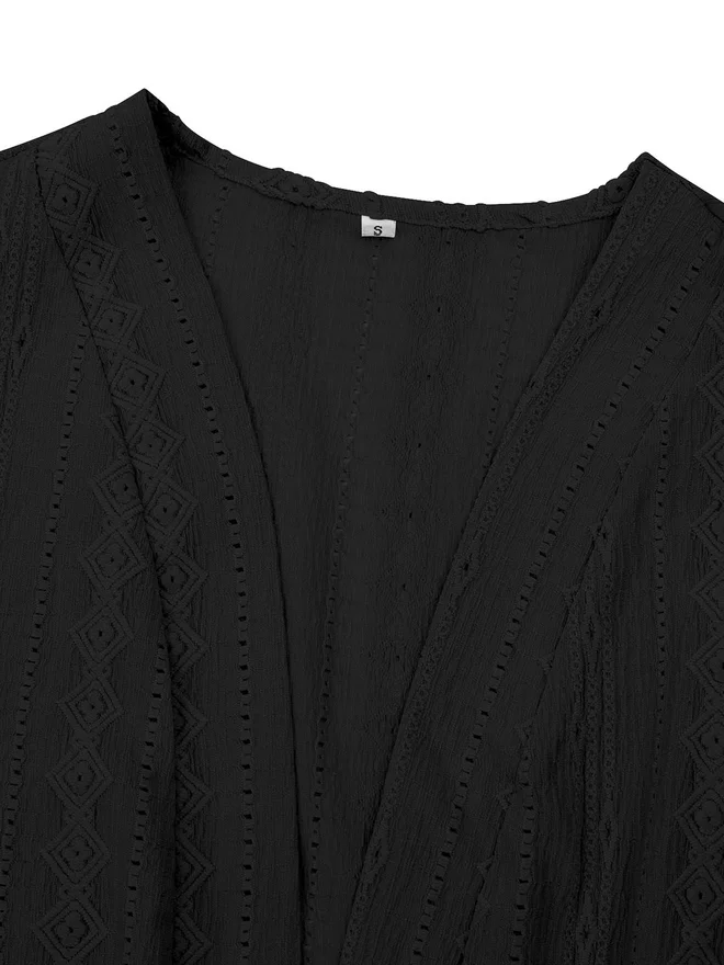 Take Two Take Two Casual Texture Solid Regular Kimono