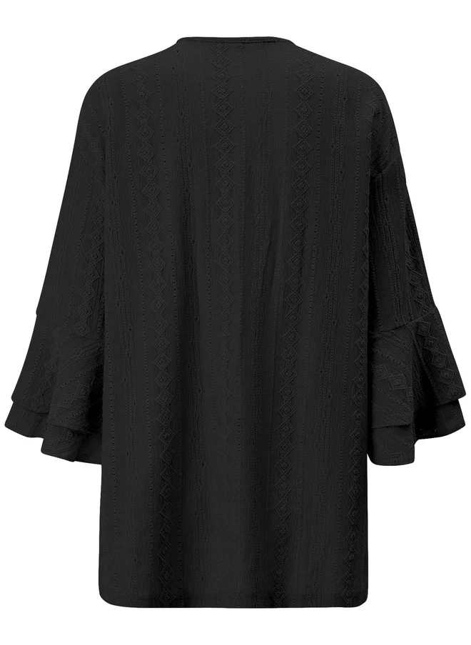 تايك تو Take Two Casual Texture Solid Regular Kimono