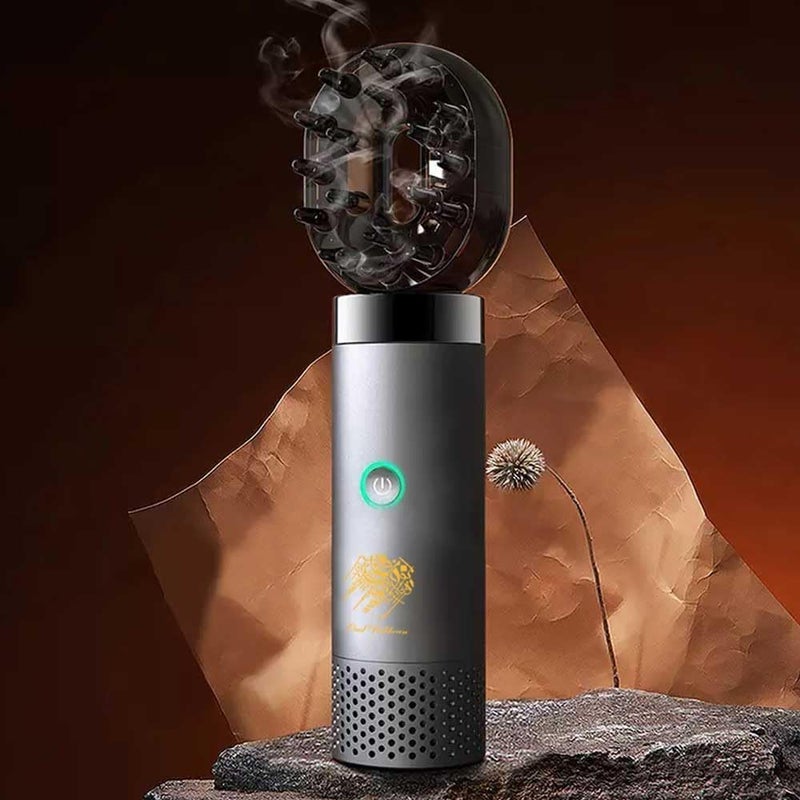 New Comb Bakhoor Incense Burner, USB Rechargeable Bukhoor Burner, Electric Oud Incense Holders, Portable Aromatherapy Device for Home Office & Car (Grey) - Image 5