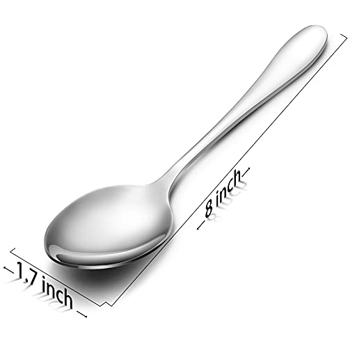 Aebeky 12-Piece Stainless Steel Dinner Spoon,Large Tablespoons,8-Inches (12-Piece) - Image 2