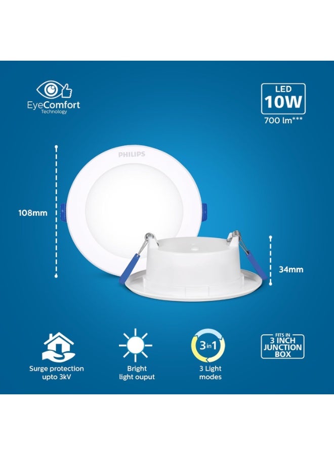 فيليبس مصباح إضاءة LED من البولي كربونات من فيليبس، بقوة 10 واط، بثلاثة ألوان في مصباح واحد | مصباح إضاءة LED من ستارفيت بثلاثة ألوان في مصباح واحد للمنزل والديكور | اللون: أبيض قابل للتعديل، عبوة من 6 مصابيح - Image 4