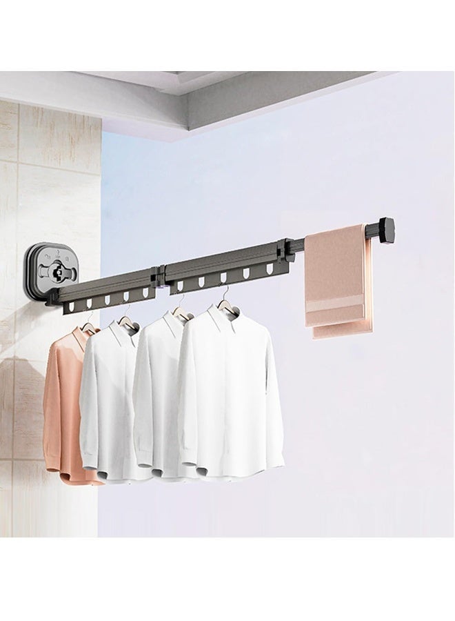 Clothes Drying Rack, Retractable Wall Mounted Laundry Room Organization and Storage, No Drilling Collapsible Portable Clothes Hanger Rack Black, 2 Folding