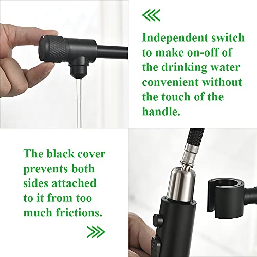 PAKING Drinking Water Faucet, Pull-Down Kitchen Sink Water Filtration Faucet, Bar Water Filter Faucet, Matte Black, Stainless Steel, PAKING PB1030 - Image 4