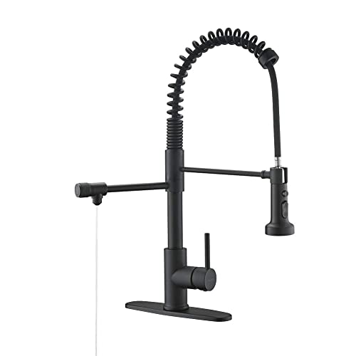 PAKING Drinking Water Faucet, Pull-Down Kitchen Sink Water Filtration Faucet, Bar Water Filter Faucet, Matte Black, Stainless Steel, PAKING PB1030 - Image 1
