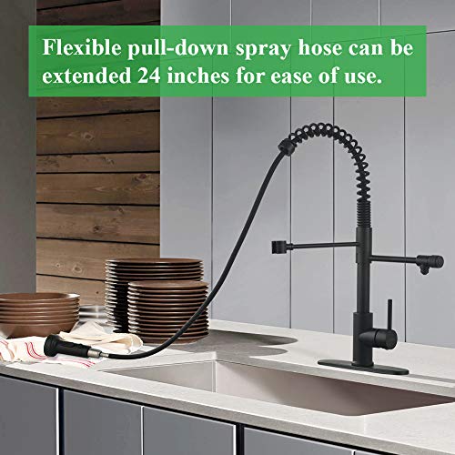 PAKING Drinking Water Faucet, Pull-Down Kitchen Sink Water Filtration Faucet, Bar Water Filter Faucet, Matte Black, Stainless Steel, PAKING PB1030 - Image 5