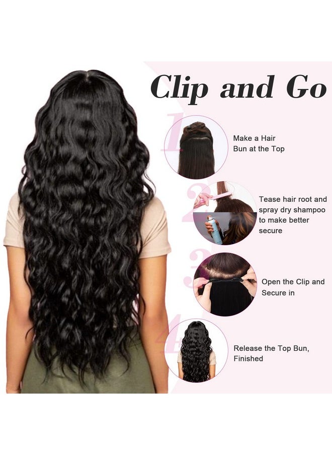 24" 1-Pack 3/4 Full Head Curly Wave Clips In On Synthetic Hair Extensions He008 Hairpieces For Women 5 Clips Per Piece-Natural Black - pzsku/ZDE5F6D12DFEDB68842EBZ/45/_/1734183095/7feb9ef2-4ae7-419a-a54c-9492199e12d8