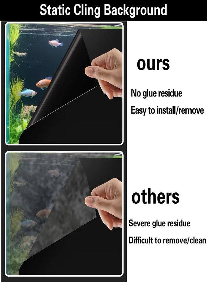 CICK SEED Fish Tank Aquarium Background - Black, Electrostatic Adhesion, Glue-Free, Easy Installation, Traceless Removal, Size 23.6 X 78.7 Inch - Image 4