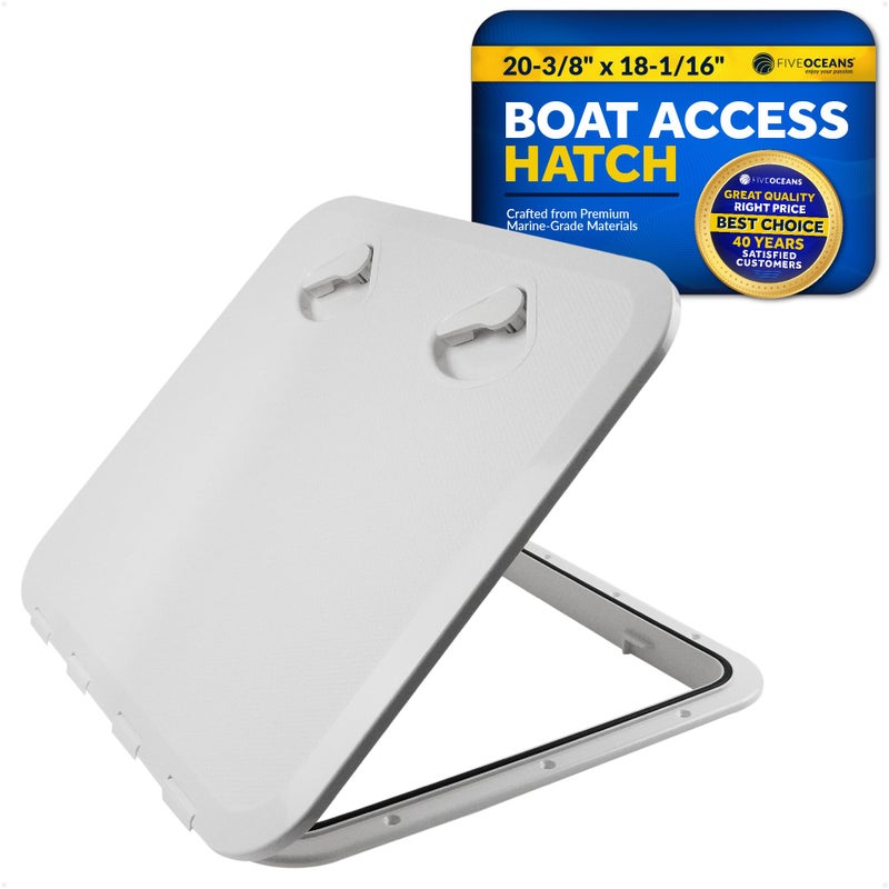Five Oceans Boat Hatch Marine Access Hatch Boat Hatch Lids Recessed Handle Locking System for Boat Yacht 2038 x 18116 White Premium Series FO3863