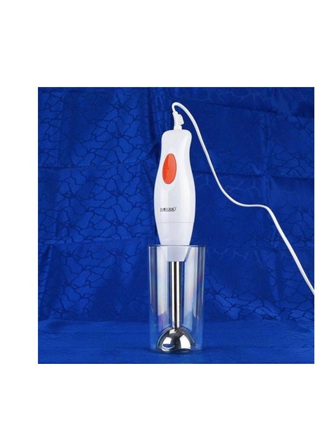 Generic - The unique hand blender with a small mixing shaft and one speed is the perfect tool for preparing food quickly and easily. This blender features a practical and comfortable design with a whisk handle, and comes with a 600 ml beaker for easy ingredient measurement. - Image 1