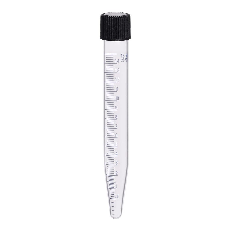 Centrifuge Tube with Screw Cap, 15mL - Conical, 15x120mm - 0.2mL Graduations - Borosilicate Glass