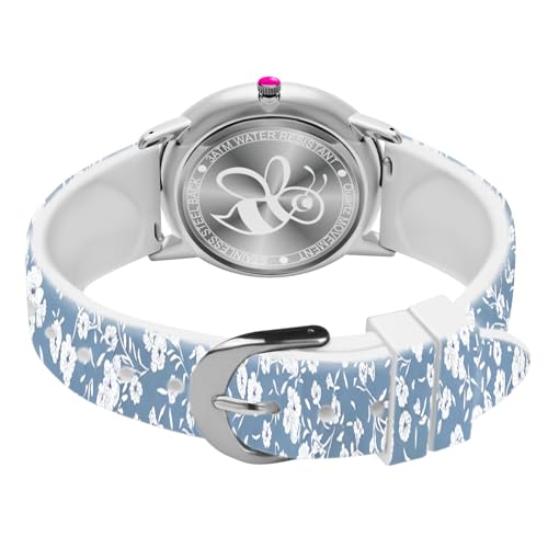 Asan Ge Blue White Women's Silicone Watch, Large Dial Fashionable Waterproof Wrist Watch, Easy to Read, Multiple Colors Available, Suitable for Casual Outdoors - Image 2