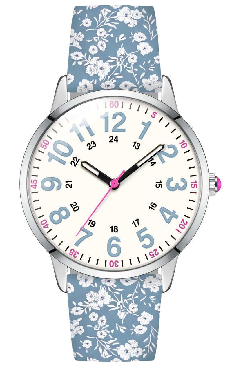 Asan Ge Blue White Women's Silicone Watch, Large Dial Fashionable Waterproof Wrist Watch, Easy to Read, Multiple Colors Available, Suitable for Casual Outdoors - Image 5
