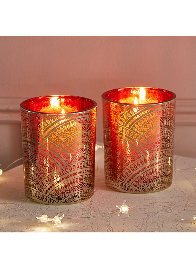 Home Box Dexi 2-Piece Glass Candle Holder Set 10 x 12.5 x 10 cm - Image 1