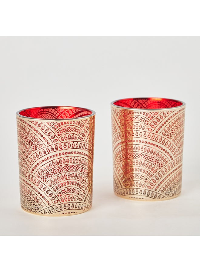 Home Box Dexi 2-Piece Glass Candle Holder Set 10 x 12.5 x 10 cm - Image 4
