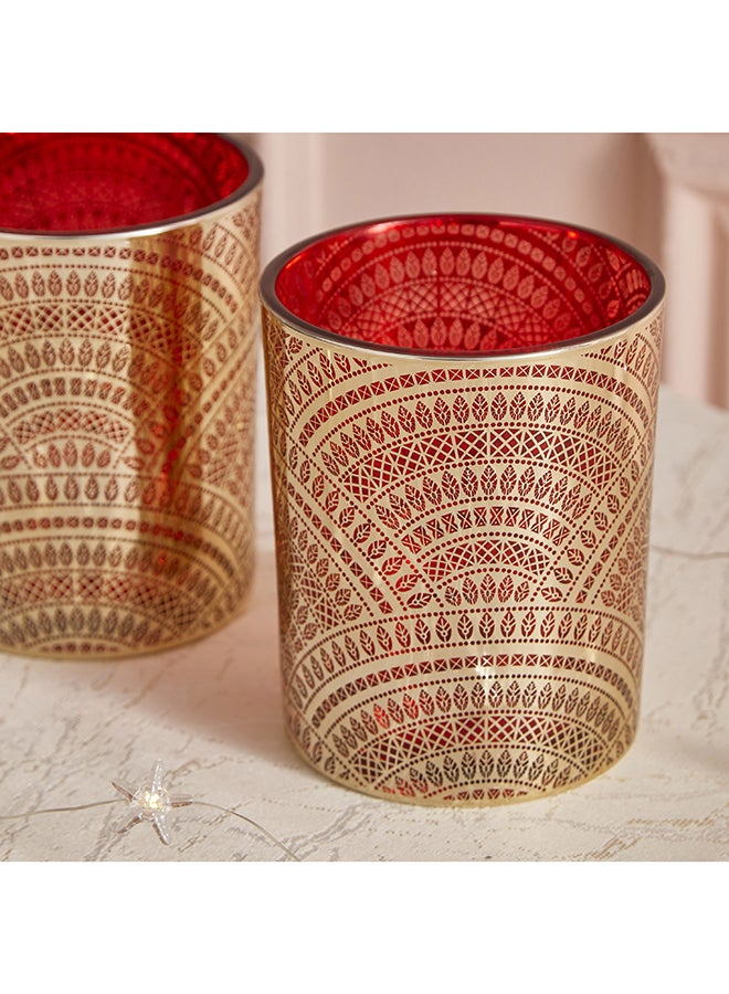 Home Box Dexi 2-Piece Glass Candle Holder Set 10 x 12.5 x 10 cm - Image 3