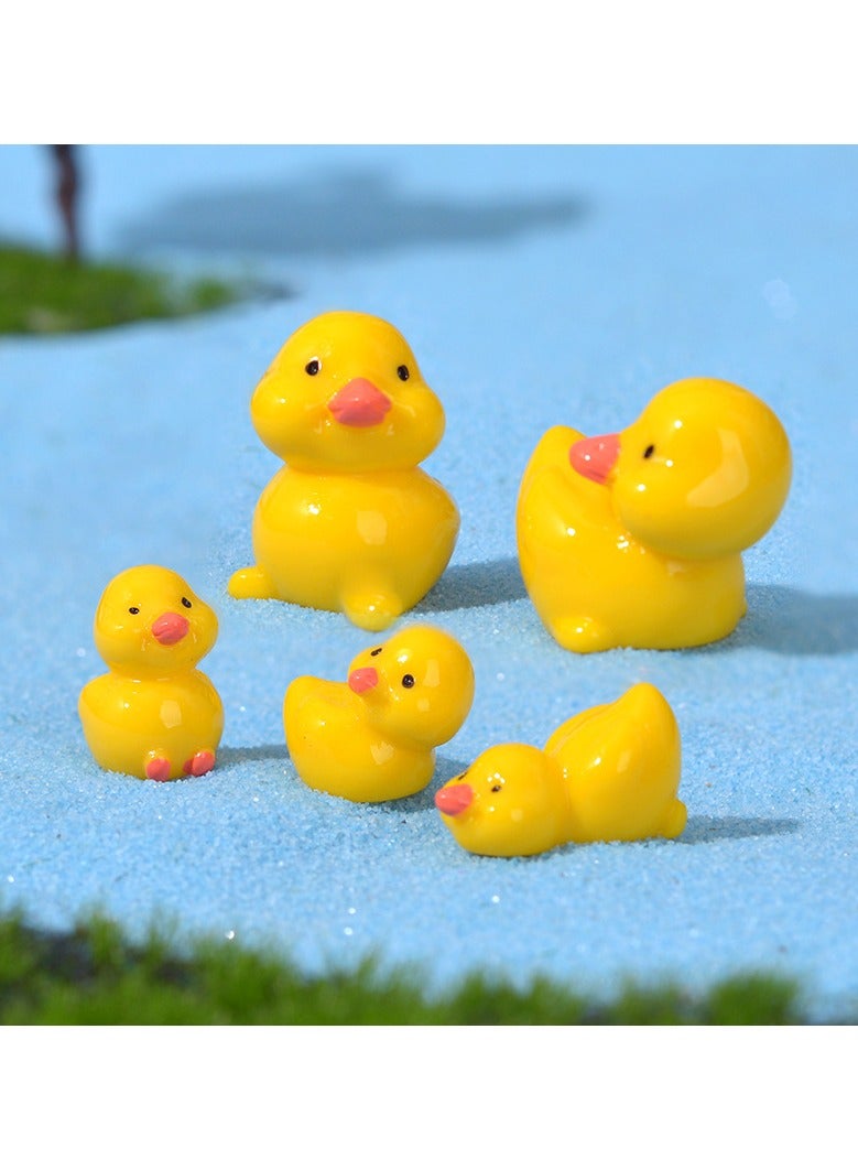 mini cute little yellow duck ornaments (8), lovely vivid shape, bright colours, handicraft products, suitable for home decoration, miniature scene, flower pot decoration, etc. - Image 1