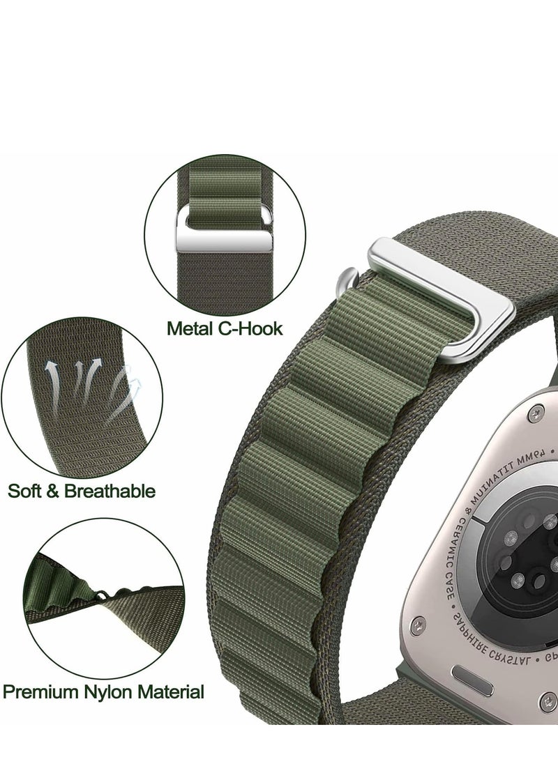 Denx BM 4pack for Apple Watch  Alpine Loop Band 49mm/45mm/44mm Nylon Woven Sport Strap Compatible with iWatch Series 8/Ultra/7/SE/6/5/4/3/2/8 White/Green/Orange/Black  - Image 5