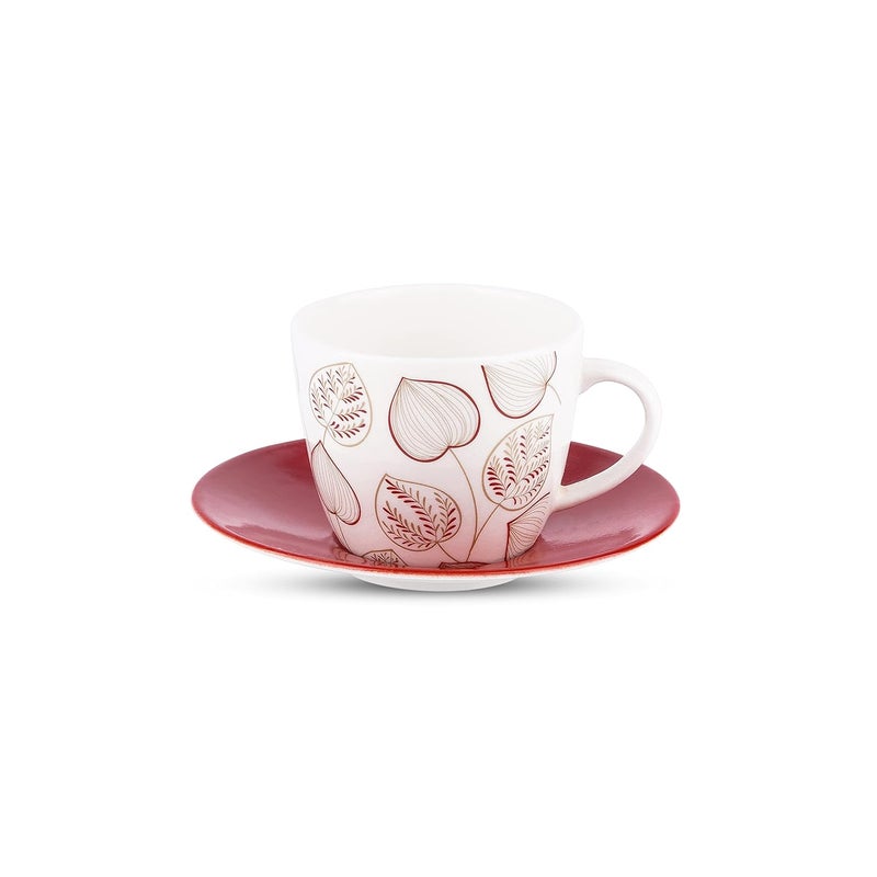 Dandy lines England by DATA Dandy Lines Royal Red Spades 50037 Cups and Saucers Tea Cup and Saucer Set Mugs and Saucer Set for Tea CoffeePack of 12 - Image 3