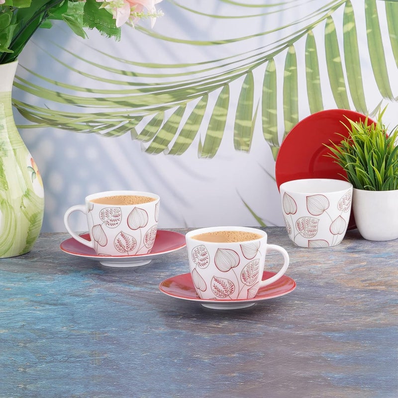 Dandy lines England by DATA Dandy Lines Royal Red Spades 50037 Cups and Saucers Tea Cup and Saucer Set Mugs and Saucer Set for Tea CoffeePack of 12 - Image 4