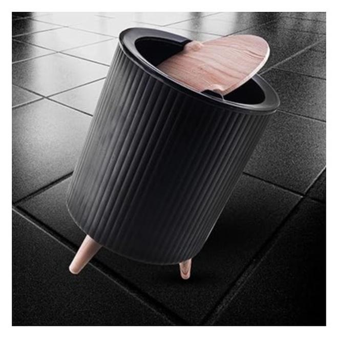 Spaceshoop Spinner Lid Plastic Trash Basket for Kitchen Bathroom Multi-purpose - Multicolor - Image 1