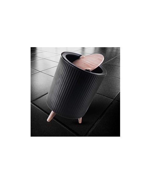 Spinner Lid Plastic Trash Basket for Kitchen Bathroom Multi-purpose - Multicolor