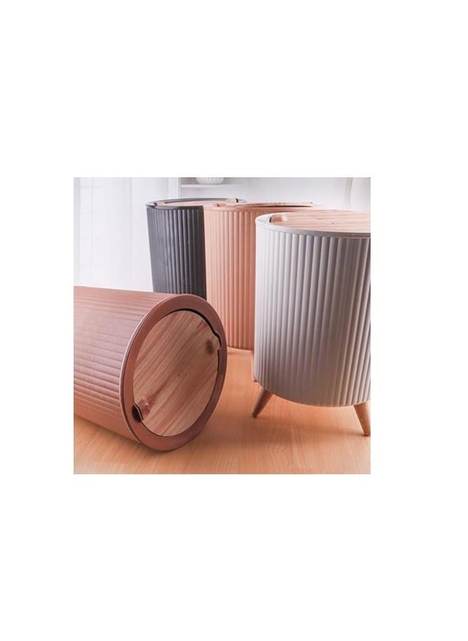 Spinner Lid Plastic Trash Basket for Kitchen Bathroom Multi-purpose - Multicolor