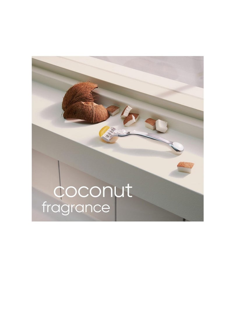 Gillette Venus Gillette Olay ComfortGlide Womens 5 Razor Blade Refills, 4 Count, Infused with Coconut Scent - Image 4