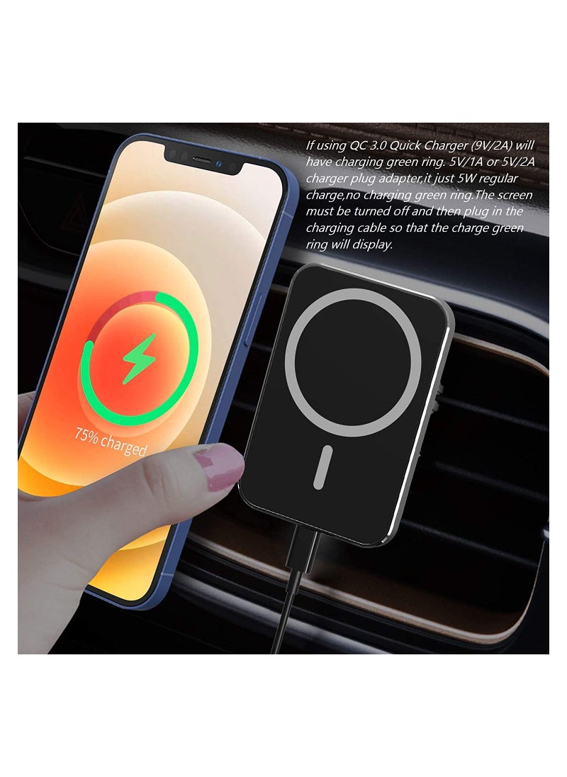 Generic - Magnetic Wireless Car Charger Vent Mount for MagSafe Case iPhone 13/13 Pro Max/14/12 Pro Max Mini Magnet Phone Holder Stand - Image 1