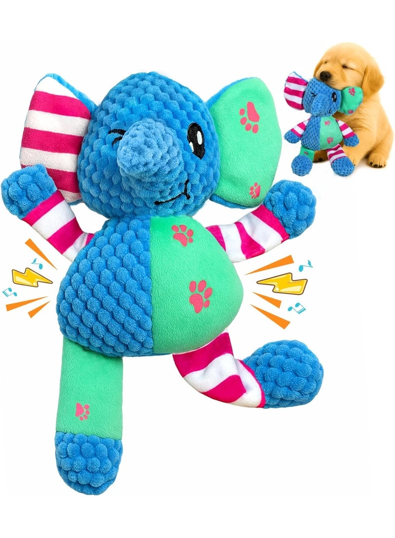 Squeaky dog ​​toy, suitable for small to medium-sized dogs, teething interactive chewable plush toy to keep them busy, perfect for birthdays, Christmas, Halloween, Easter gifts, elephant. - Image 1