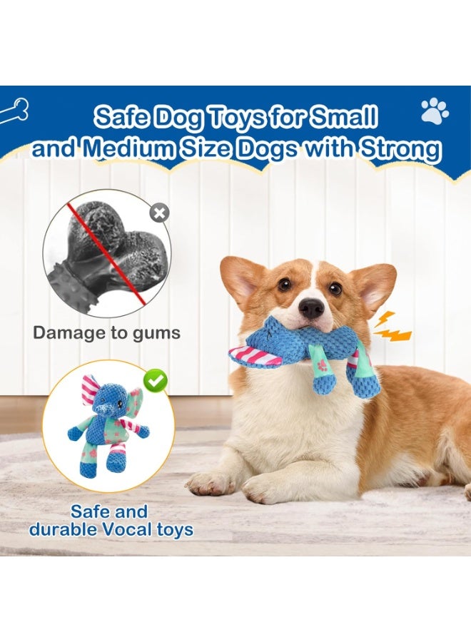 Squeaky dog ​​toy, suitable for small to medium-sized dogs, teething interactive chewable plush toy to keep them busy, perfect for birthdays, Christmas, Halloween, Easter gifts, elephant. - Image 3