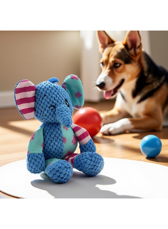 Squeaky dog ​​toy, suitable for small to medium-sized dogs, teething interactive chewable plush toy to keep them busy, perfect for birthdays, Christmas, Halloween, Easter gifts, elephant. - Image 2