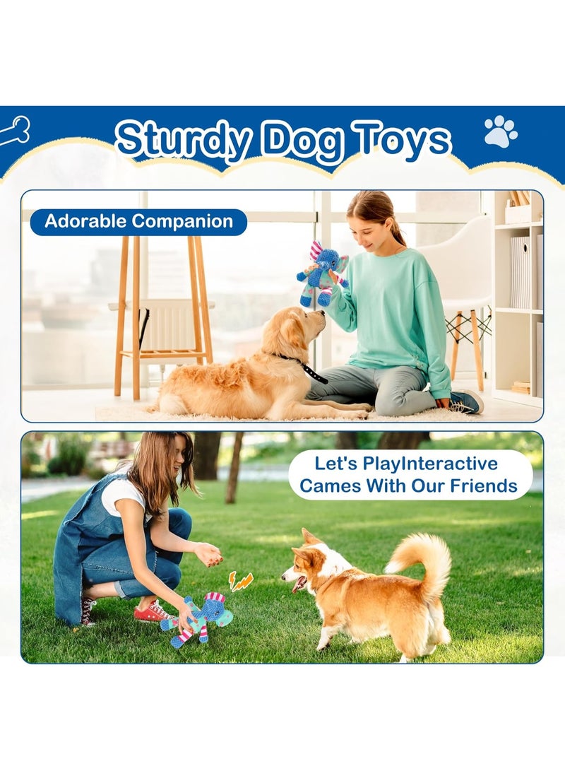 Squeaky dog ​​toy, suitable for small to medium-sized dogs, teething interactive chewable plush toy to keep them busy, perfect for birthdays, Christmas, Halloween, Easter gifts, elephant. - Image 4