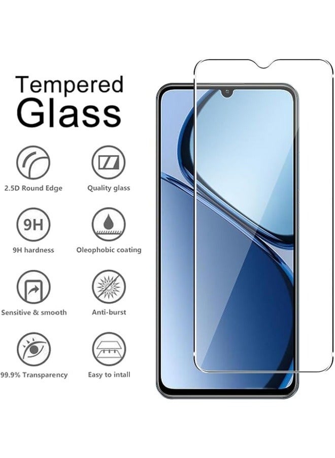 حامي الشاشة متوافق مع Realme C63، [2 حزمة] زجاج مقوى مضاد للخدوش بصلابة 9H، خالٍ من الفقاعات، فيلم حماية شفاف عالي الوضوح لـ Realme C63. - Image 2