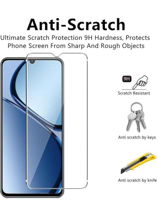 حامي الشاشة متوافق مع Realme C63، [2 حزمة] زجاج مقوى مضاد للخدوش بصلابة 9H، خالٍ من الفقاعات، فيلم حماية شفاف عالي الوضوح لـ Realme C63. - Image 3