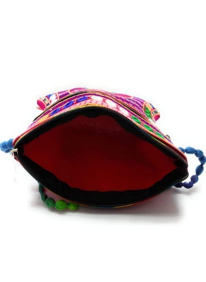 SUMERA WARQ Handicrafts Cotton Embrodery Multicolour Rajasthani Sling Bag for Women & Girls - Image 2