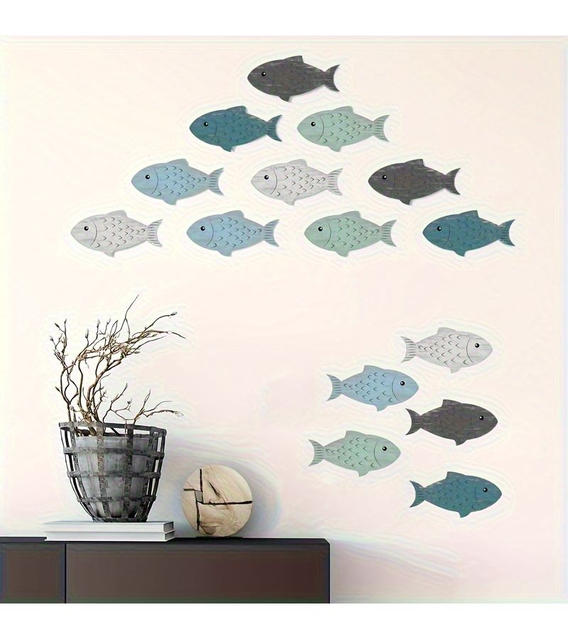 20pcs Wooden Fish Wall Art Hanging Beach Home Decor For Christmas Halloween Thanksgiving - Image 2