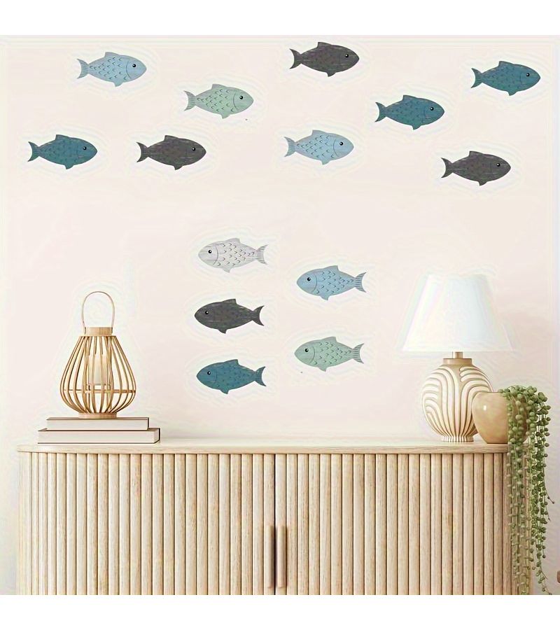 20pcs Wooden Fish Wall Art Hanging Beach Home Decor For Christmas Halloween Thanksgiving - Image 1
