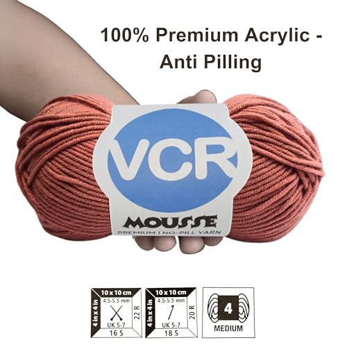 VCR 4ply Goosey Copper Yarn, 100 Grams Hank, 190 Meters Length, Acrylic Ball for Crochet and Knitting, Soft Crosia Threads, Pack of 1 Yarn, Suitable for DIY Crafts - Image 3