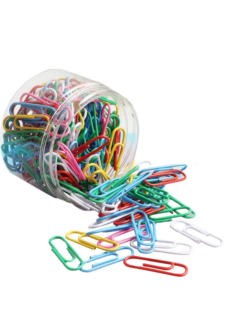 Generic Paper Clips Colorful, 200PCS Office Paper Clamp（1.1 inch * 0.3 inch),  Paper Clips Great for Office School Document Organizing,  Multicolored  - Image 1