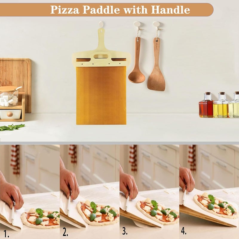 HEVIR Sliding Pizza Peel with Handle Pizza Slider Dishwasher Safe Pizza Shovel for Perfect Transfers Pizza Scorrevole Magic Pizza Boards Slide Tools Pizza Paddle for Indoor Outdoor Ovens - Image 4
