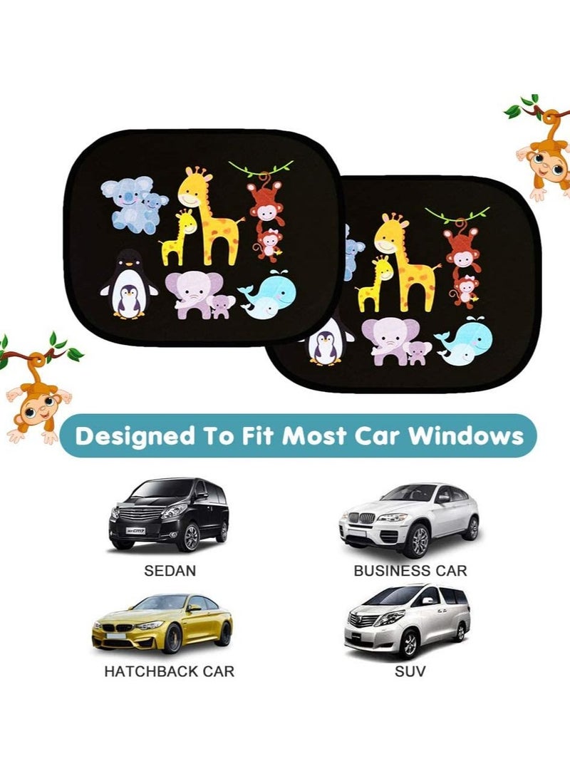 KASTWAVE Car Sun Shade 2 Pack Window Shades for Kids Baby Pet UV Rays/Sunlight Protection Sunshades Shield Visor Children with PVC Adsorption Electrostatic Side Windscreen  - Image 3